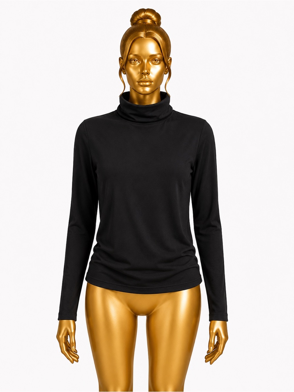 Swank A Posh Black Turtleneck Long Sleeve Top Size Medium
